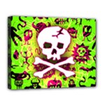 Deathrock Skull & Crossbones Canvas 14  x 11  (Stretched)