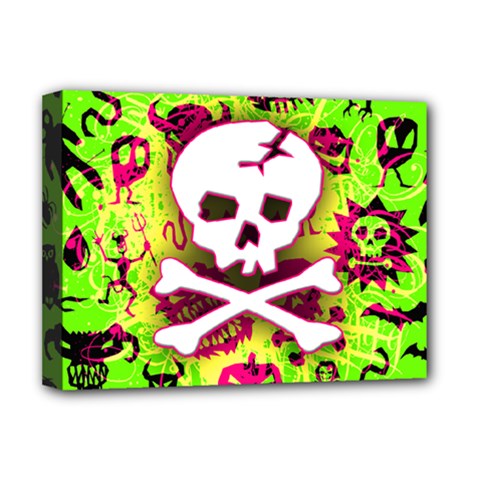 Deathrock Skull & Crossbones Deluxe Canvas 16  x 12  (Stretched)  from ZippyPress