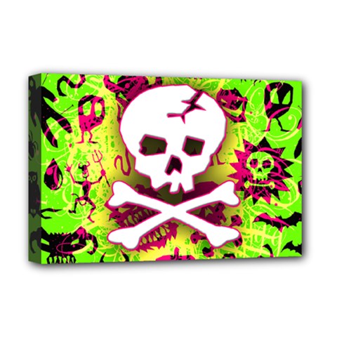 Deathrock Skull & Crossbones Deluxe Canvas 18  x 12  (Stretched) from ZippyPress
