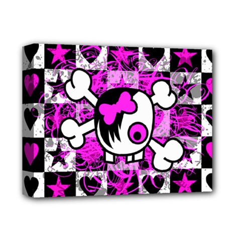 Emo Scene Girl Skull Deluxe Canvas 14  x 11  (Stretched) from ZippyPress