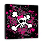 Girly Skull & Crossbones Mini Canvas 8  x 8  (Stretched)
