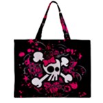 Girly Skull & Crossbones Zipper Mini Tote Bag
