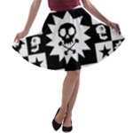 Gothic Punk Skull A-line Skater Skirt