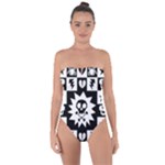 Gothic Punk Skull Tie Back One Piece Swimsuit