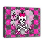 Princess Skull Heart Canvas 14  x 11  (Stretched)