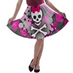 Princess Skull Heart A-line Skater Skirt
