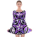 Purple Star Long Sleeve Skater Dress