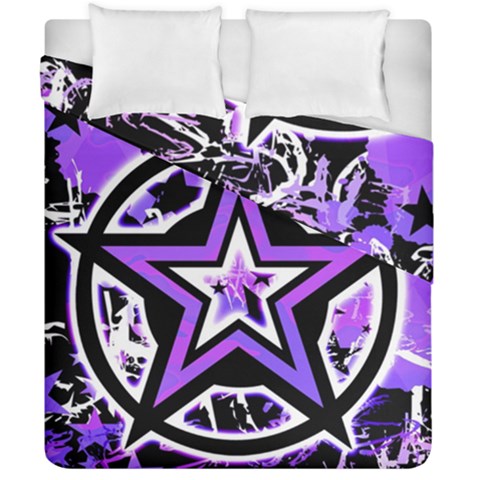 Purple Star Duvet Cover Double Side (California King Size) from ZippyPress