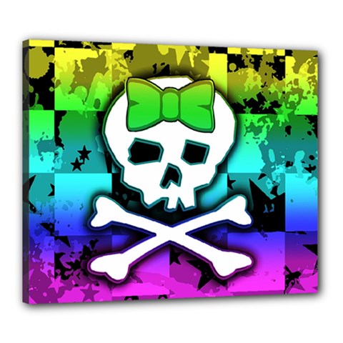 Rainbow Skull Canvas 24  x 20  (Stretched) from ZippyPress