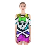 Rainbow Skull Shoulder Cutout One Piece Dress