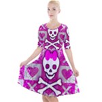 Skull Princess Quarter Sleeve A-Line Dress