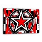 Star Checkerboard Splatter Canvas 18  x 12  (Stretched)