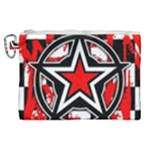 Star Checkerboard Splatter Canvas Cosmetic Bag (XL)
