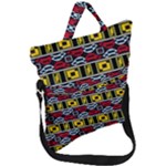 Rectangles and other shapes pattern                                    Fold Over Handle Tote Bag