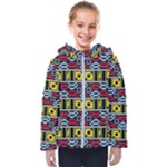 Rectangles and other shapes pattern                                   Kids  Hooded Puffer Jacket