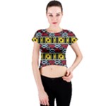 Rectangles and other shapes pattern                                    Crew Neck Crop Top