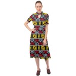 Rectangles and other shapes pattern                                       Keyhole Neckline Chiffon Dress