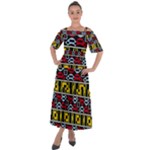 Rectangles and other shapes pattern                                       Shoulder Straps Boho Maxi Dress