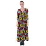 Rectangles and other shapes pattern                                       Button Up Maxi Dress