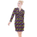 Rectangles and other shapes pattern                                      Button Long Sleeve Dress