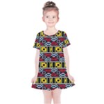 Rectangles and other shapes pattern                                   Kids  Simple Cotton Dress