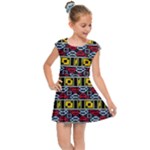 Rectangles and other shapes pattern                                   Kids Cap Sleeve Dress