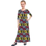 Rectangles and other shapes pattern                                   Kids  Quarter Sleeve Maxi Dress