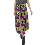 Rectangles and other shapes pattern                                        Velour Split Maxi Skirt