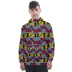 Rectangles and other shapes pattern                                   Men s Front Pocket Pullover Windbreaker