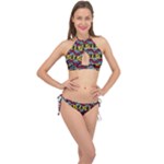 Rectangles and other shapes pattern                                    Cross Front Halter Bikini Set