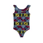 Rectangles and other shapes pattern                                   Kids  Frill Swimsuit
