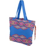 Shapes chains on a blue background                                            Drawstring Tote Bag