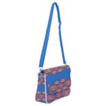Shapes chains on a blue background                                          Shoulder Bag with Back Zipper