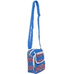 Shapes chains on a blue background                                           Shoulder Strap Belt Bag