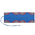 Shapes chains on a blue background                                           Roll Up Canvas Pencil Holder (M)