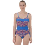 Shapes chains on a blue background                                             Sweetheart Tankini Set