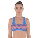 Shapes chains on a blue background                                                   Cross Back Sports Bra