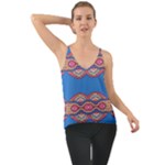 Shapes chains on a blue background                                            Chiffon Cami