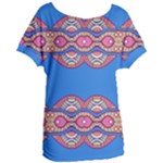 Shapes chains on a blue background                                            Women s Oversized Tee