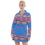 Shapes chains on a blue background                                               Women s Hoodie Dress