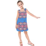 Shapes chains on a blue background                                             Kid s Sleeveless Dress