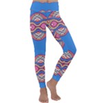 Shapes chains on a blue background                                             Kids  Lightweight Velour Classic Yoga Leggings