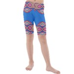 Shapes chains on a blue background                                            Kids  Mid Length Swim Shorts