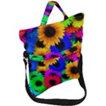 Colorful sunflowers                                                   Fold Over Handle Tote Bag