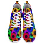 Colorful sunflowers                                                  Men s Lightweight High Top Sneakers
