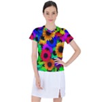 Colorful sunflowers                                                 Women s Mesh Sports Top