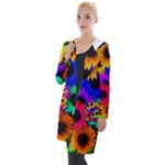 Colorful sunflowers                                                  Hooded Pocket Cardigan