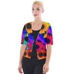 Colorful sunflowers                                                Cropped Button Cardigan
