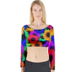 Colorful sunflowers                                                   Long Sleeve Crop Top