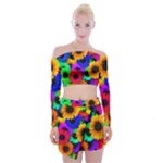 Colorful sunflowers                                                      Off Shoulder Top with Minki Skirt Set